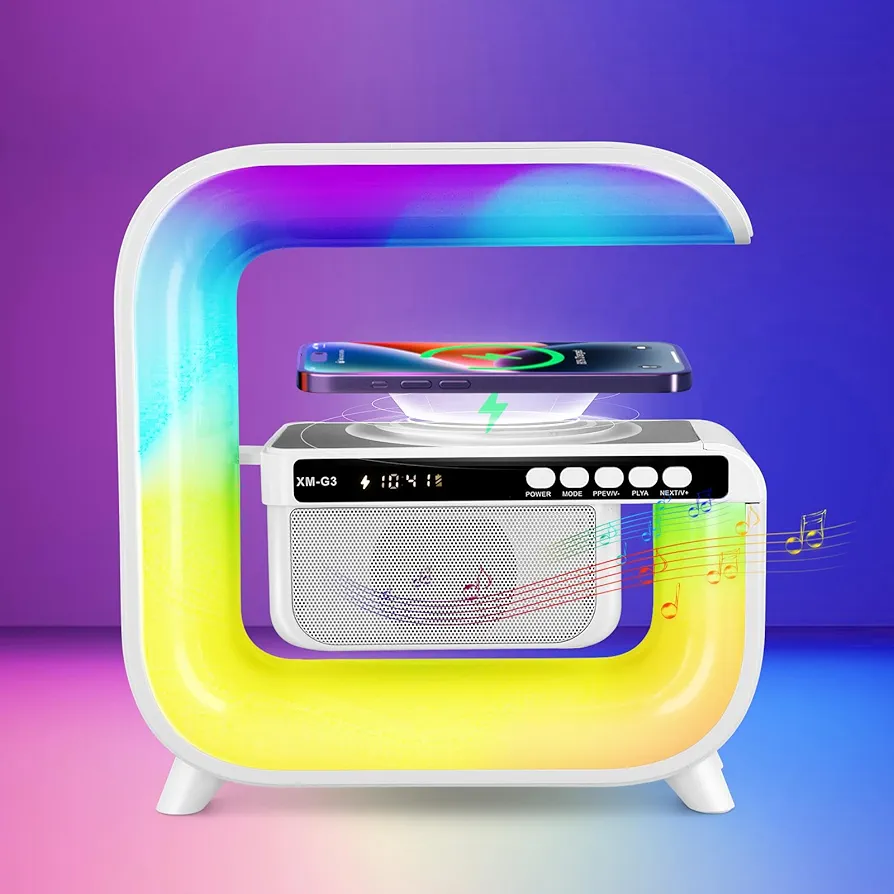 اسپیکر هوشمند LED چندکاره و شارژر وایرلس