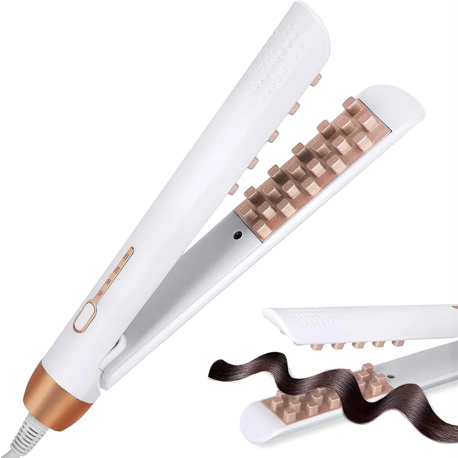 اتو صاف کننده و فرکننده مو 2 در 1 با تنظیم دمای 4 حالته | Hair Straightener Brush & Curler