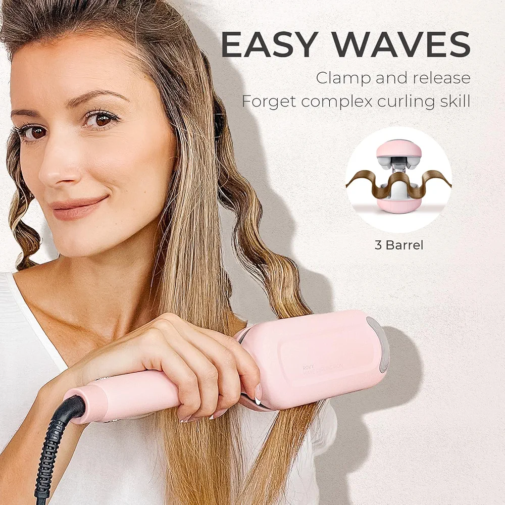 فر کننده سه شاخه سرامیکی TYMO ROVY مدل Beach Waves 1.25 اینچ با فناوری یونیک