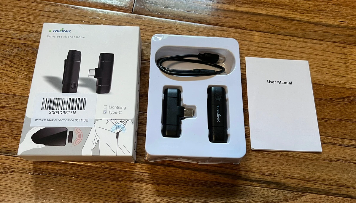 میکروفون یقه‌ای بی‌سیم USB-C مناسب ضبط صدا، تولید محتوا، مصاحبه و ولاگ