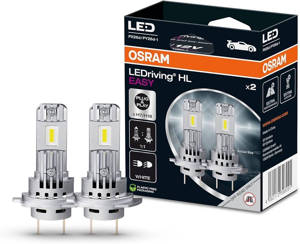 لامپ LED خودرو اسرام مدل LEDriving HL EASY H7/H18 بسته 2 عددی (نور سفید 6500 کلوین)
