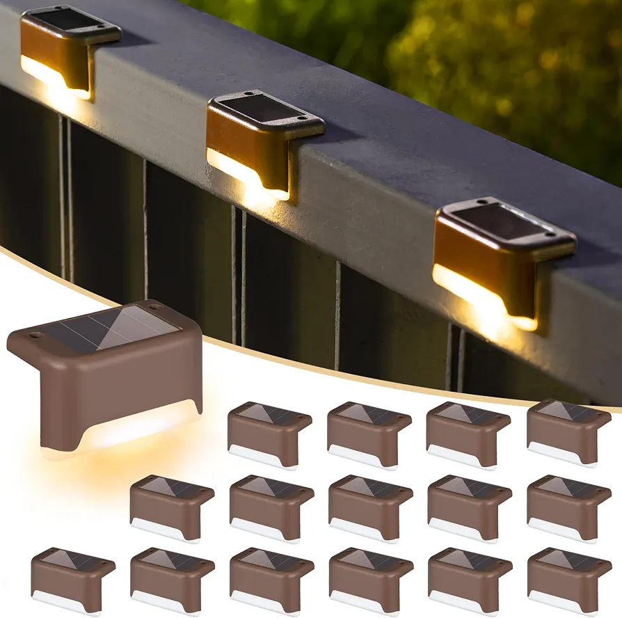 چراغ خورشیدی پله و محوطه SOLPEX مدل Deck Lights 16 Pack ضد آب LED نور گرم