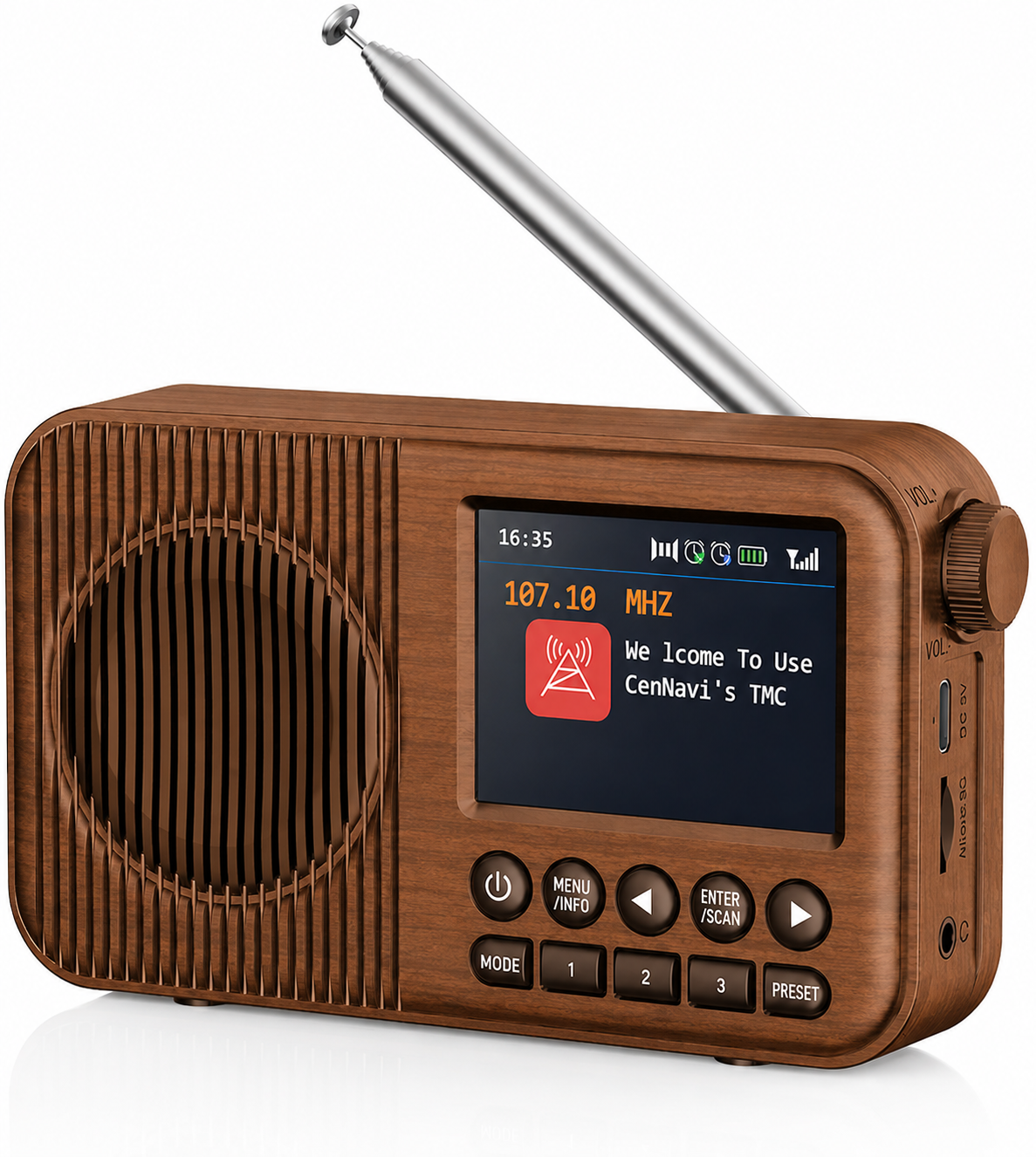 رادیو قابل حمل DR112T | رادیو دیجیتال FM/AM/SW با بلوتوث، پخش MP3 و باتری شارژی