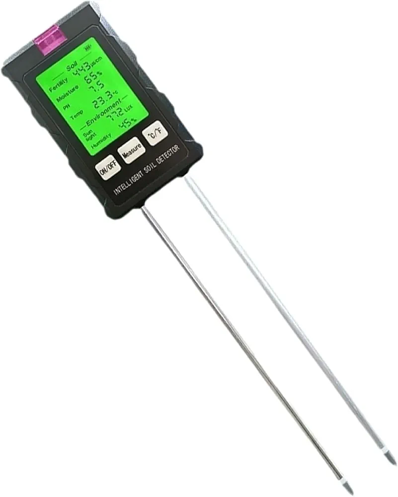رطوبت سنج خاک ۶ کاره دیجیتال با نمایشگر LCD و سنسور چرخشی ۹۰ درجه | Soil Moisture Meter