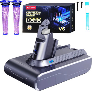 باتری جایگزین 8000 میلیآمپرساعت FLYLINKTECH برای جارو شارژی Dyson V6 | سازگار با سری DC58 تا DC74