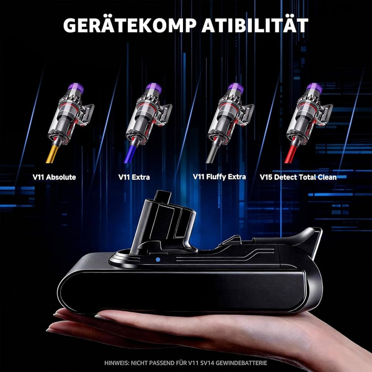 باتری جایگزین کلیکی دایسون V11 و V15 مدل SV15/SV22 به همراه ۲ عدد فیلتر. مدل EGR V11 V15 Click-in Battery + 2 Filters