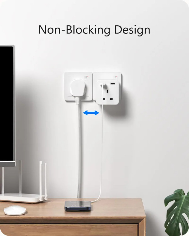 چندراهی برق LENCENT مدل Cube با ۳ خروجی برق و ۲ پورت USB، آداپتور دیواری ۵ کاره