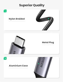 کابل تبدیل تایپ C به HDMI با روکش بافتهشده