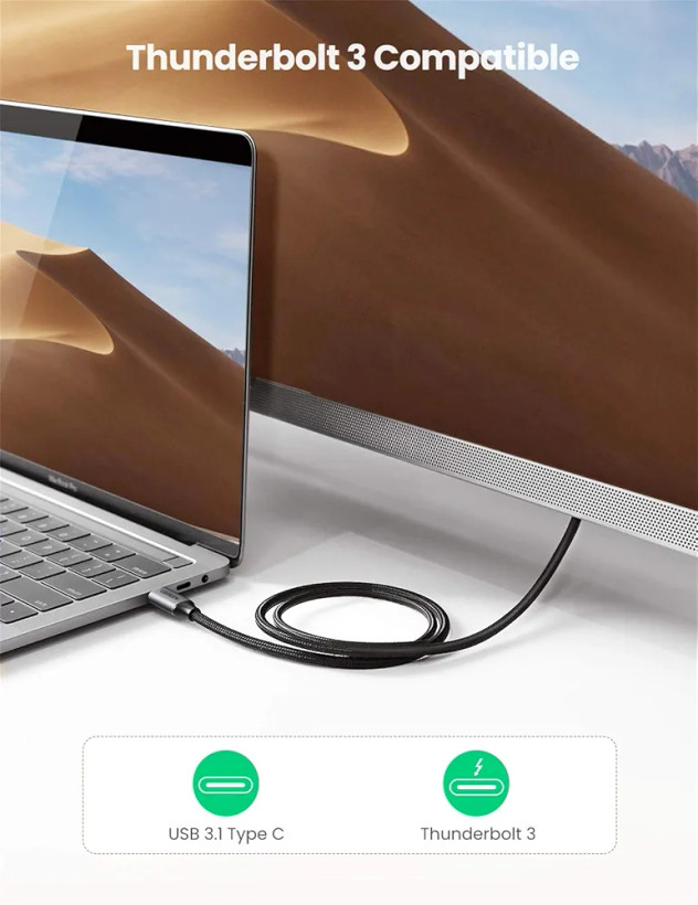 کابل تبدیل تایپ C به HDMI با روکش بافتهشده