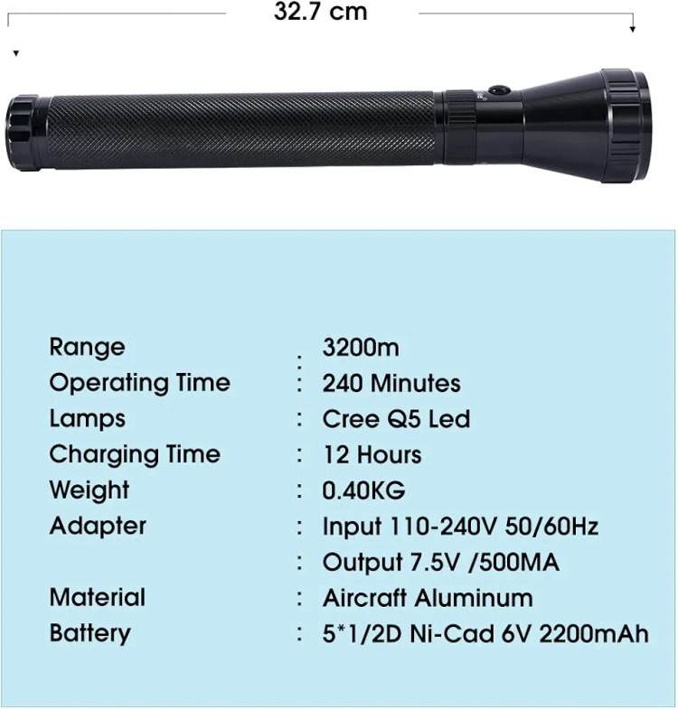 چراغ قوه LED شارژی Strong Lite مدل SRL3400LED