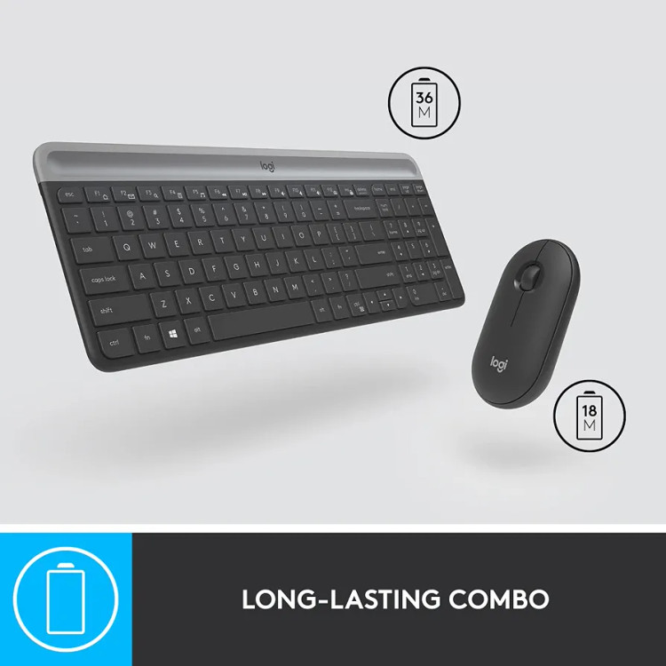 کیبورد و ماوس بیسیم لاجیتک Logitech MK470 Slim Combo با گیرنده نانو USB