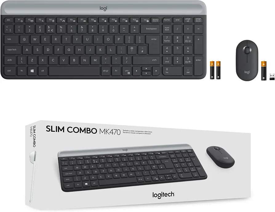 کیبورد و ماوس بی‌سیم لاجیتک Logitech MK470 Slim Combo با گیرنده نانو USB