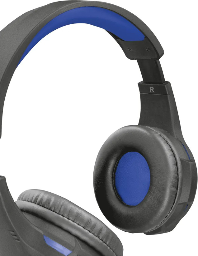 هدست گیمینگ تراست مدل Trust Gaming GXT 307B Ravu مناسب PS4 و PS5 با میکروفون قابل تنظیم و کابل ۲ متری – آبی