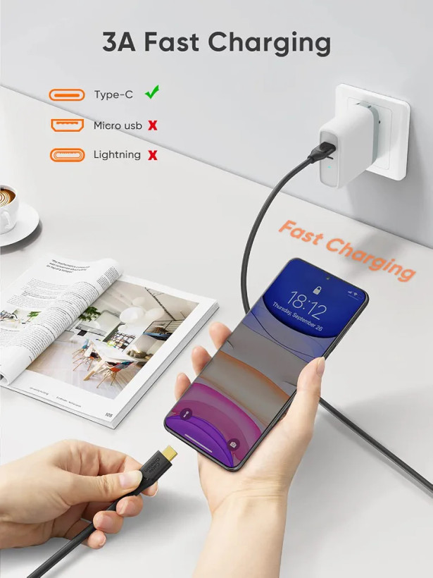 کابل USB-C به USB-A کِیبلکرییشن مدل CC1046، USB 3.1 Gen 2 با سرعت 10Gbps و شارژ 3 آمپر، 1.5 متر