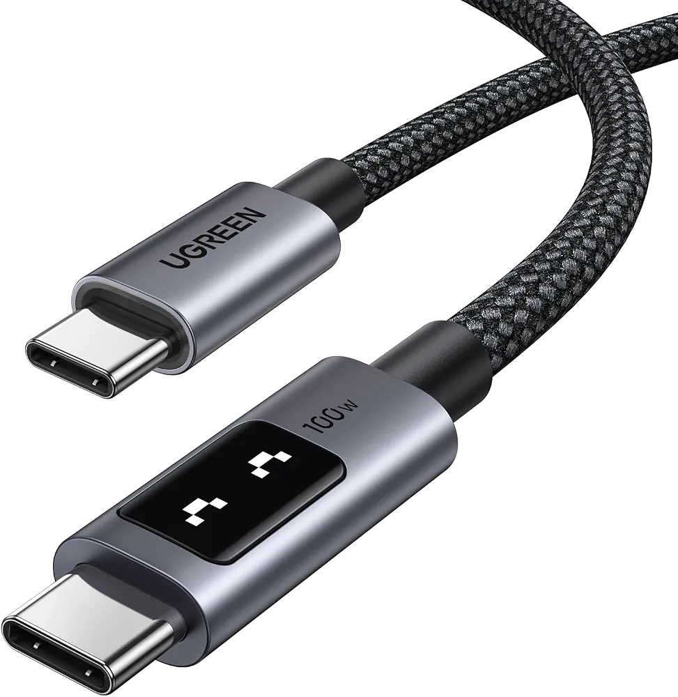 کابل USB-C به USB-C یوگرین UNO مدل 2 متری با توان 100 وات، شارژ سریع و طراحی فانتزی