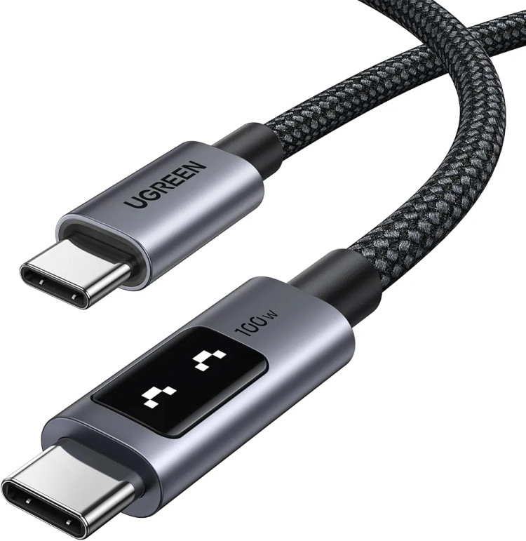 کابل USB-C به USB-C یوگرین UNO مدل 2 متری با توان 100 وات، شارژ سریع و طراحی فانتزی