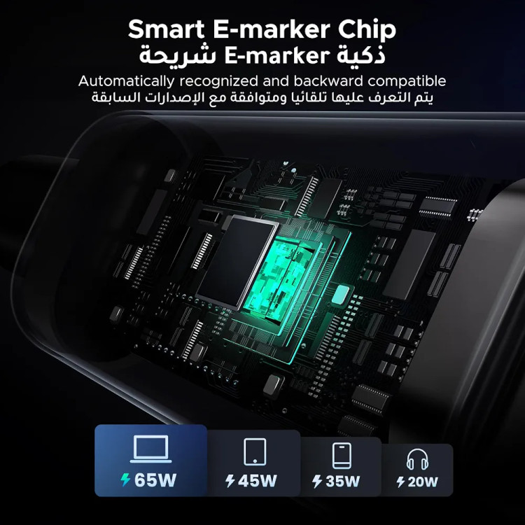 کابل USB-C به USB-C یوگرین UNO مدل 2 متری با توان 100 وات، شارژ سریع و طراحی فانتزی