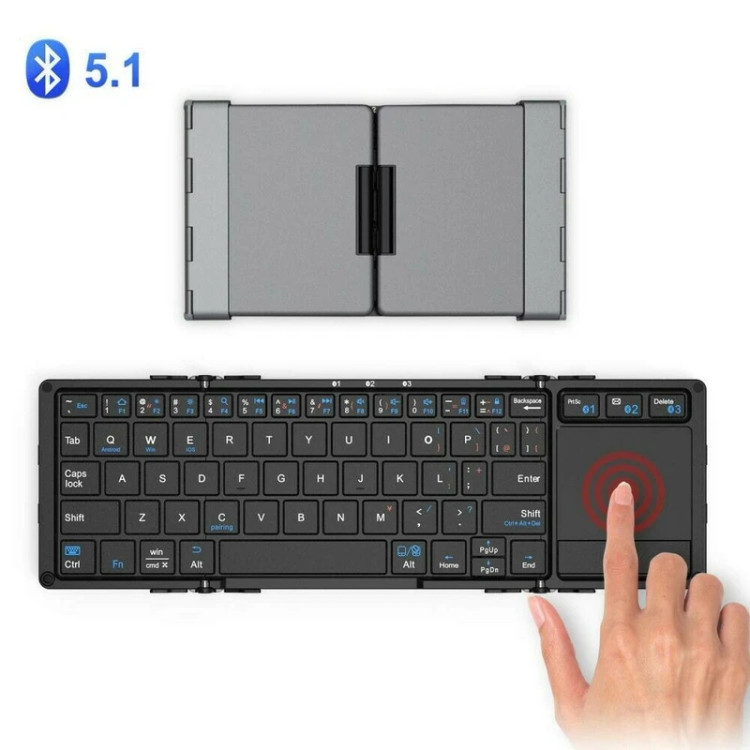 کیبورد بیسیم تاشو آیکلیور مدل iClever BK08 با تاچپد و اتصال بلوتوثی