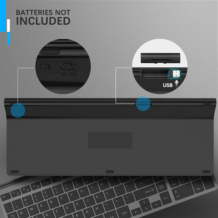 کیبورد بیسیم باریک و جمعوجور JOYACCESS J 2.4G با صفحهکلید عددی