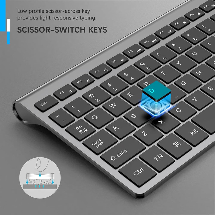 کیبورد بیسیم باریک و جمعوجور JOYACCESS J 2.4G با صفحهکلید عددی