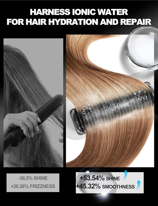 برس صاف کننده و آبرسان مو GRT PRO مدل KD890 Hydro-Ionic، اسپری یونیک آب، سرامیکی، ۳ دما