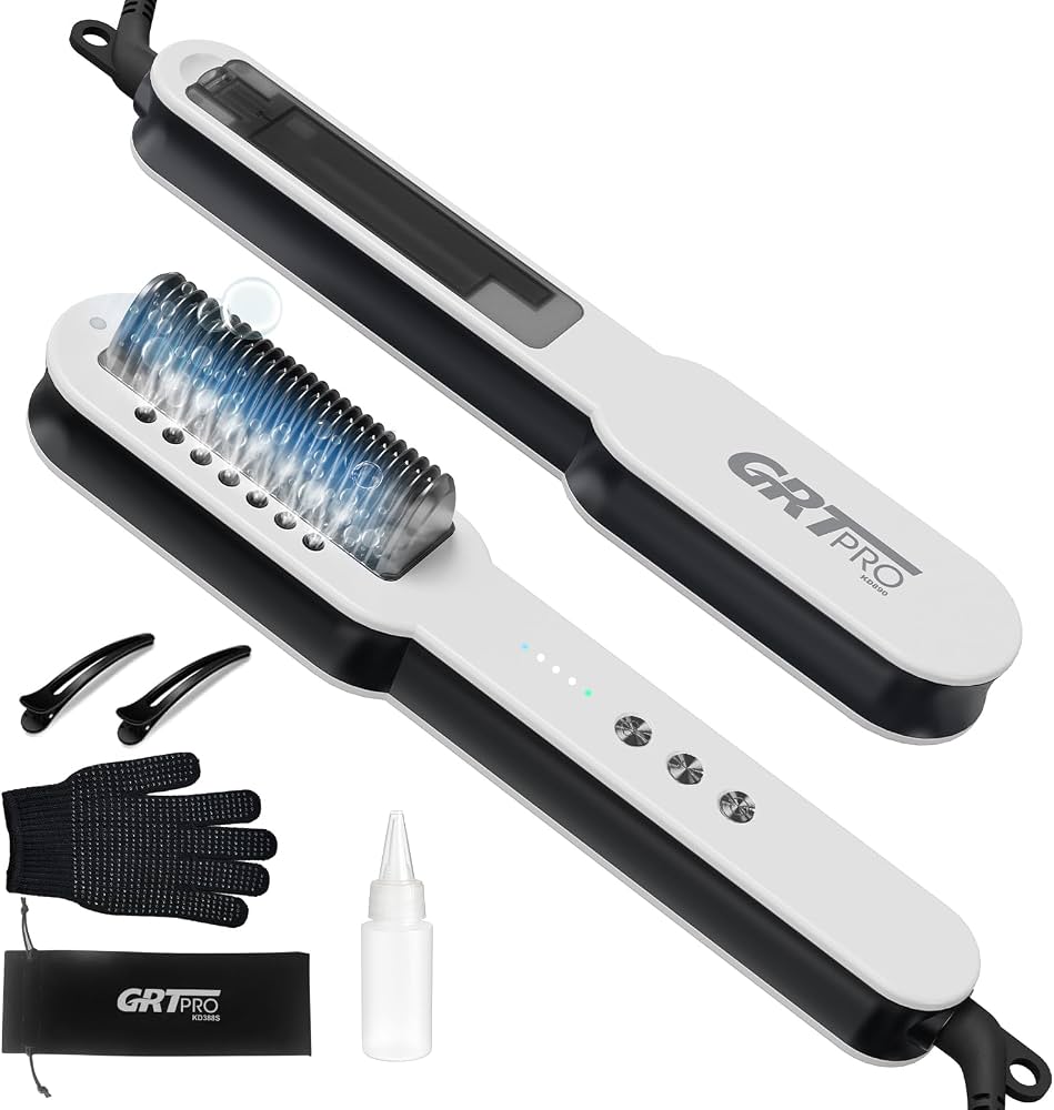 برس صاف کننده و آبرسان مو GRT PRO مدل KD890 Hydro-Ionic، اسپری یونیک آب، سرامیکی، ۳ دما