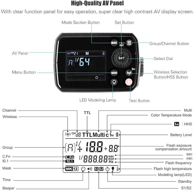 فلاش پرتابل گودوکس اصلی Godox AD200Pro با توان 200Ws، TTL، HSS و سیستم بیسیم 2.4G