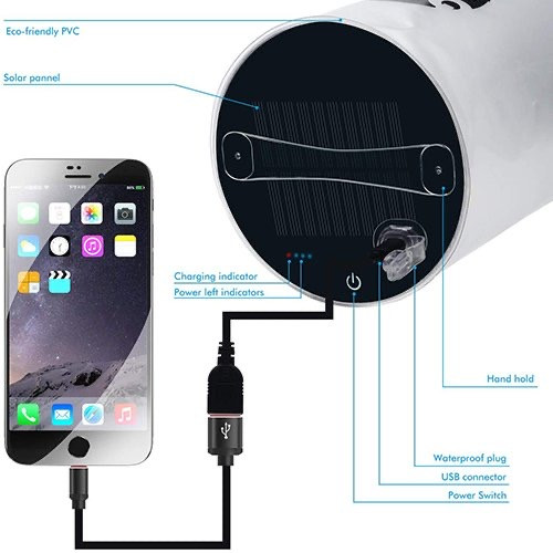 چراغ فانوسی LED ونوس مدل Paq، خورشیدی و USB