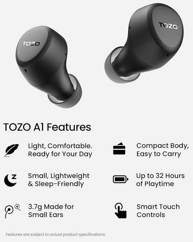 هدفون بلوتوث بیسیم توگوشی TOZO A1 با کنترل اپلیکیشن