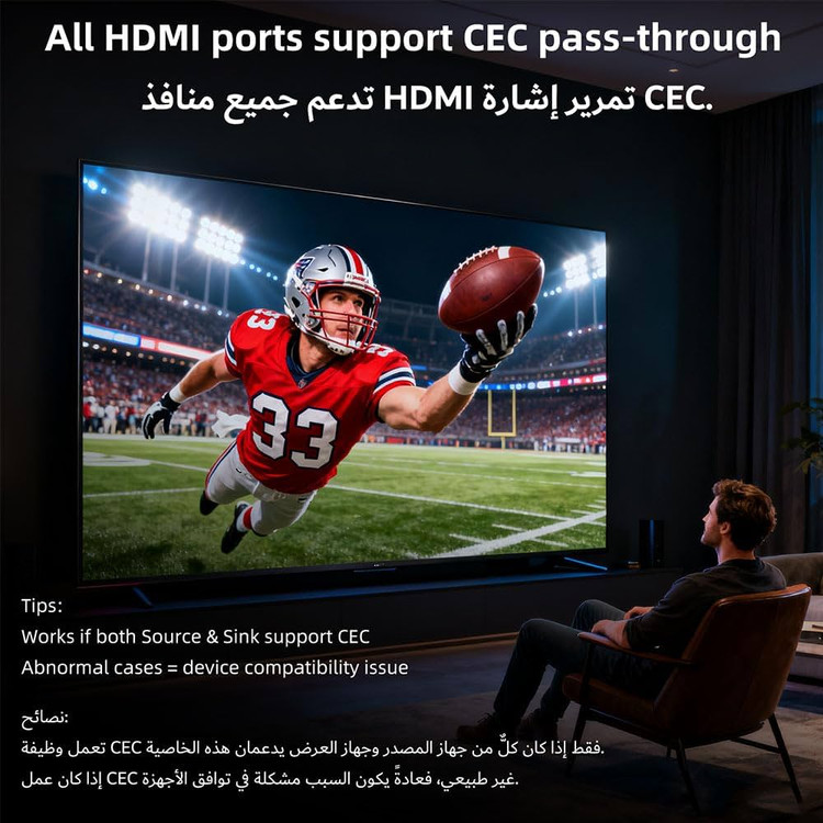 سوئیچ HDMI دوطرفه SHERRIVA UHD-2180، دو ورودی یک خروجی، پشتیبانی از 8K@60Hz و 4K@240Hz