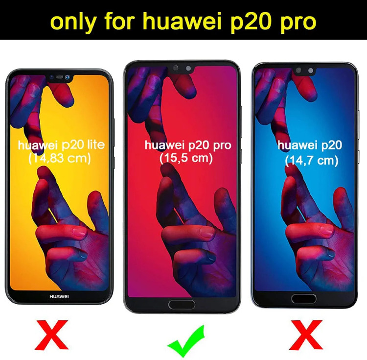 محافظ صفحه نمایش شیشهای هواوی P20 Pro مدل 9H ضدخش و ضد اثر انگشت – بسته ۲ عددی