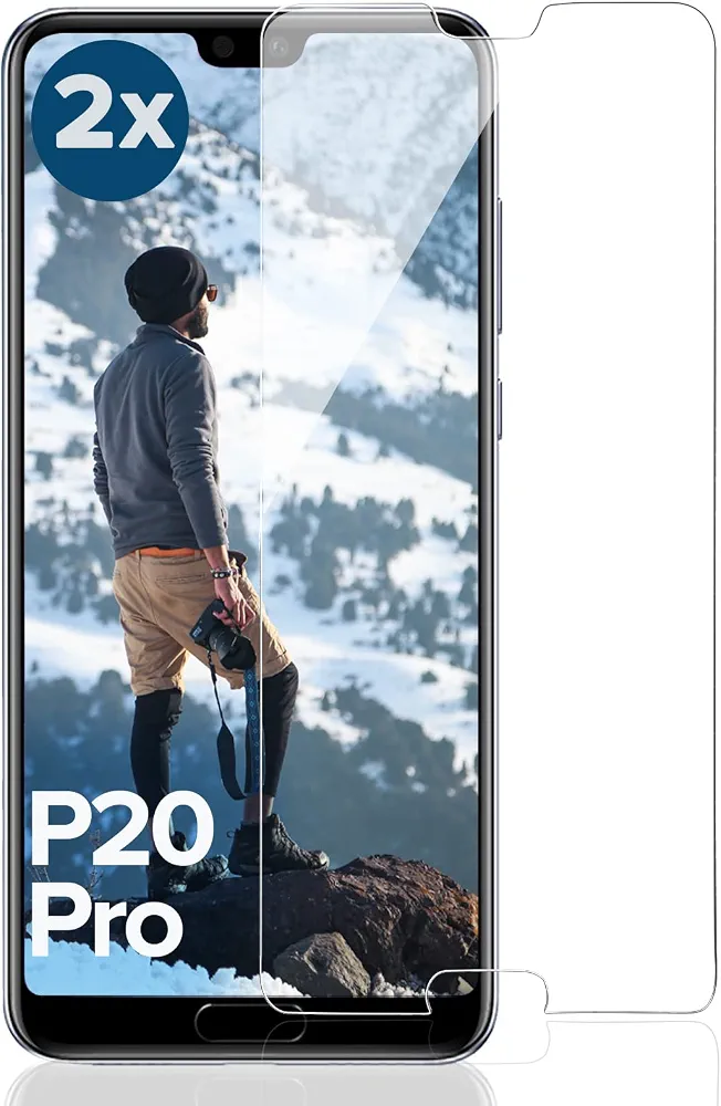 محافظ صفحه نمایش شیشه‌ای هواوی P20 Pro مدل 9H ضدخش و ضد اثر انگشت – بسته ۲ عددی