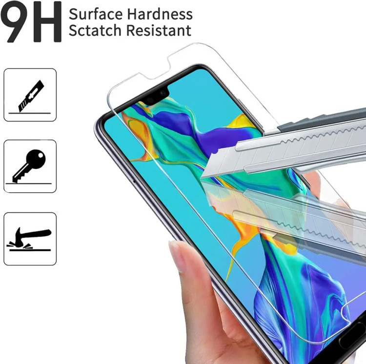 محافظ صفحه نمایش شیشهای هواوی P20 Pro مدل 9H ضدخش و ضد اثر انگشت – بسته ۲ عددی