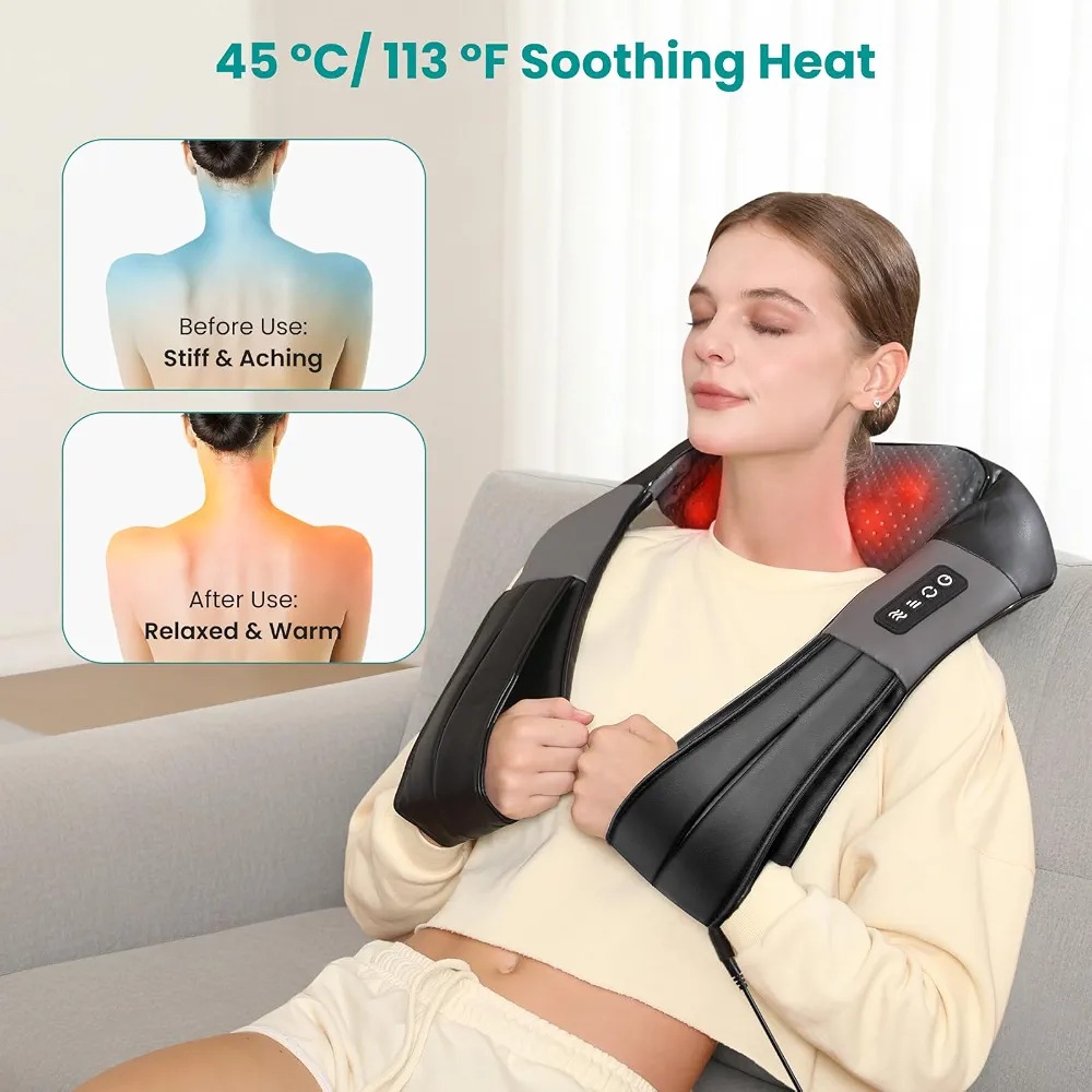 ماساژور گردن و شانه نکتک مدل شیاتسو، شارژی و بی‌سیم با گرمایشی