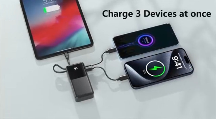 پاوربانک فمپوین Fempoin DY206 ظرفیت 10000 میلیآمپر ساعت با کابل USB-C و نمایشگر LED