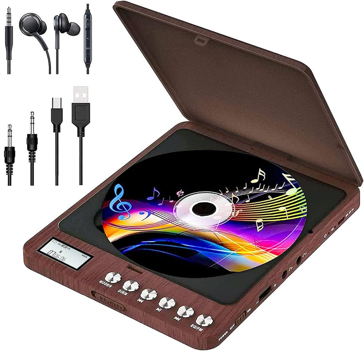 پخشکننده CD قابل حمل CCHKFEI با بلوتوث، اسپیکر و باتری شارژی ۲۰۰۰ میلیآمپرساعت
