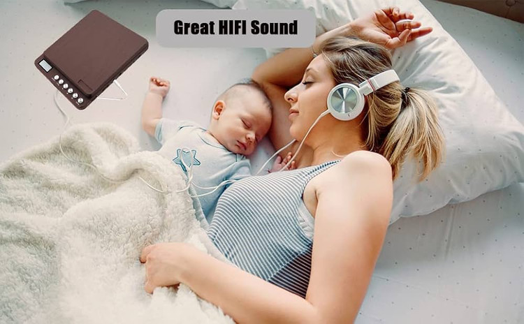 پخشکننده CD قابل حمل CCHKFEI با بلوتوث، اسپیکر و باتری شارژی ۲۰۰۰ میلیآمپرساعت