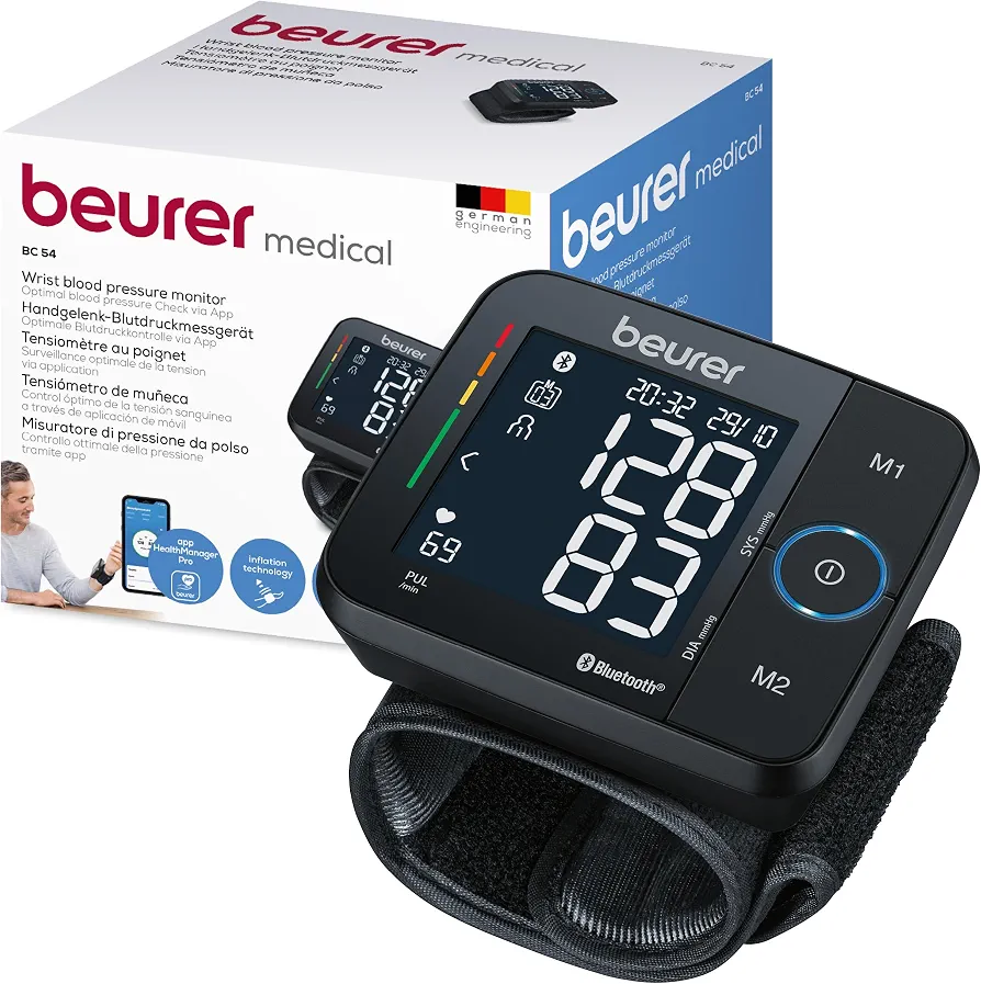 فشارسنج مچی بیورر BC 54 با فناوری Inflation، تشخیص آریتمی و اتصال Bluetooth