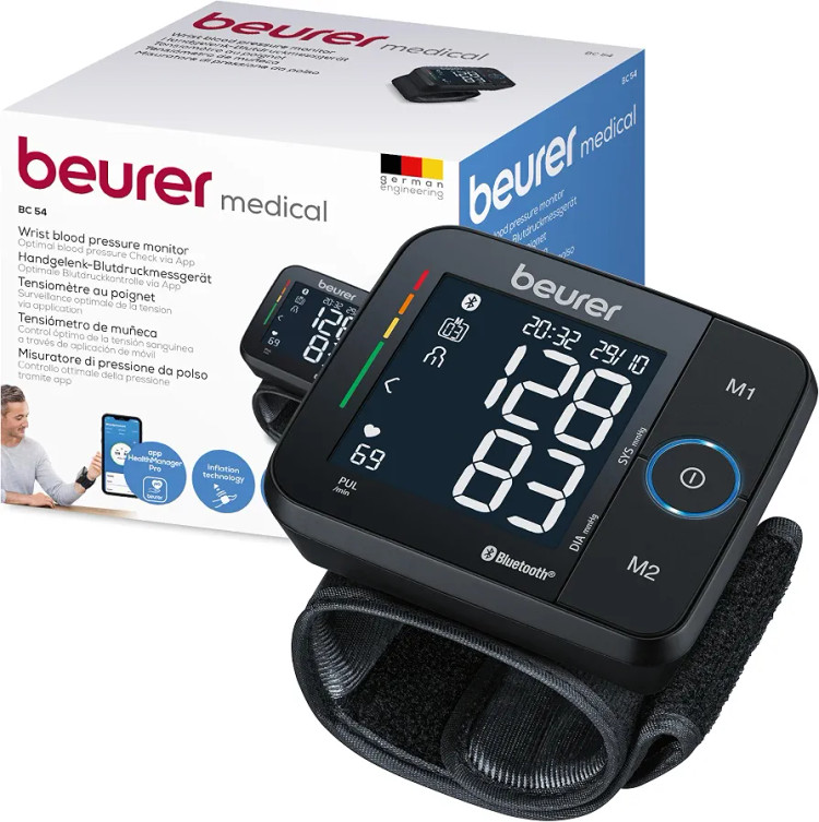 فشارسنج مچی بیورر BC 54 با فناوری Inflation، تشخیص آریتمی و اتصال Bluetooth