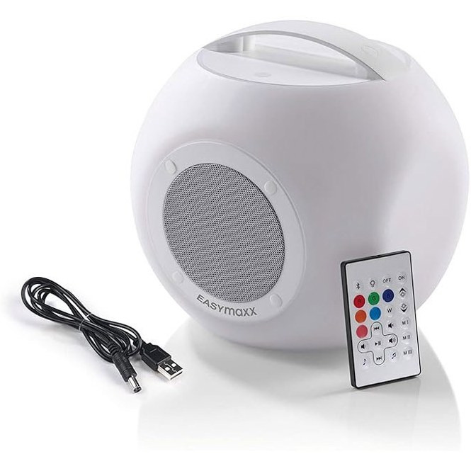 اسپیکر بلوتوثی EASYmaxx Colorcube مدل BTS-518C با نورپردازی RGB و ریموت کنترل اصلی