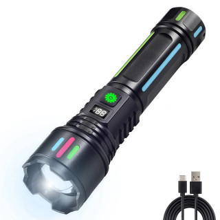 چراغ قوه زومدار USB مدل LEP با باتری 26650 و بدنه آلومینیومی IP55