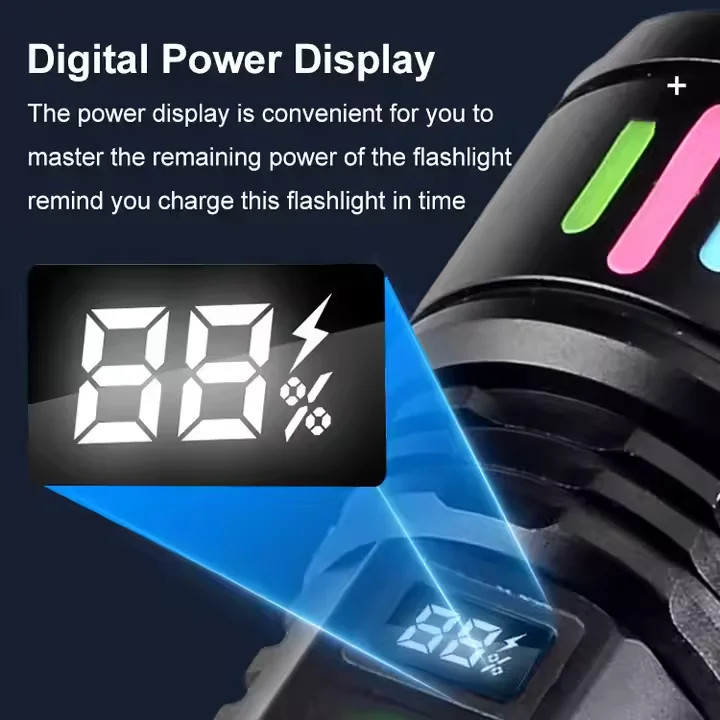 چراغ قوه زومدار USB مدل LEP با باتری 26650 و بدنه آلومینیومی IP55