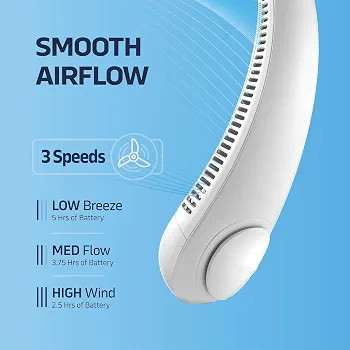 پنکه گردنی بدون پره Vaneless مدل Hanging Neck Fan شارژی USB، قابل حمل و بدون نیاز به دست
