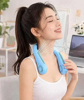 پنکه گردنی بدون پره Vaneless مدل Hanging Neck Fan شارژی USB، قابل حمل و بدون نیاز به دست