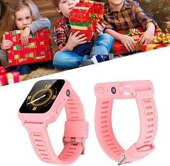 ساعت هوشمند کودک دخترانه مدل Kids Smart Watch با صفحه‌نمایش ۱.۵۴ اینچی، چراغ‌قوه و ماشین حساب – صورتی