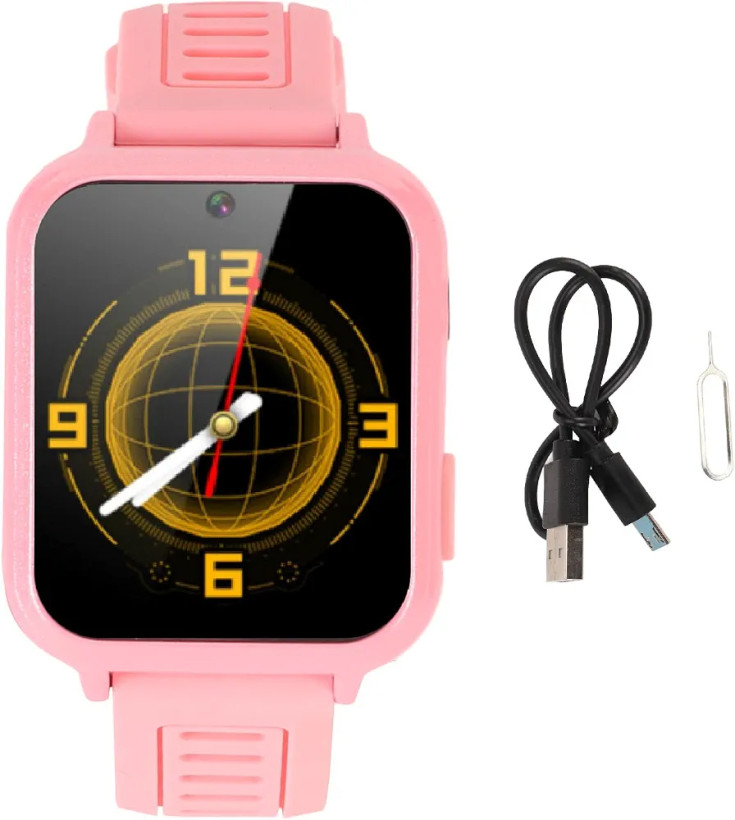 ساعت هوشمند کودک دخترانه مدل Kids Smart Watch با صفحهنمایش ۱.۵۴ اینچی، چراغقوه و ماشین حساب – صورتی