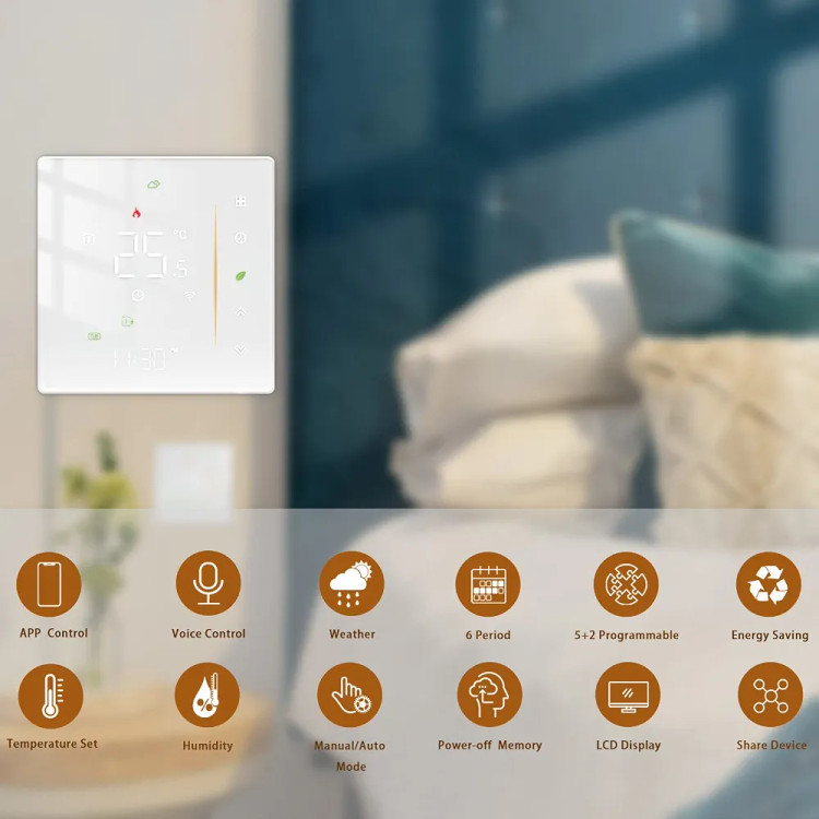 ترموستات هوشمند MOES مدل WiFi قابل برنامهریزی برای گرمایش از کف و پکیج گاز