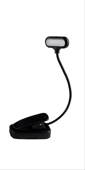 چراغ مطالعه LED گیره‌ای قابل شارژ USB با لوله انعطاف‌پذیر، محافظ چشم مناسب میز و تخت