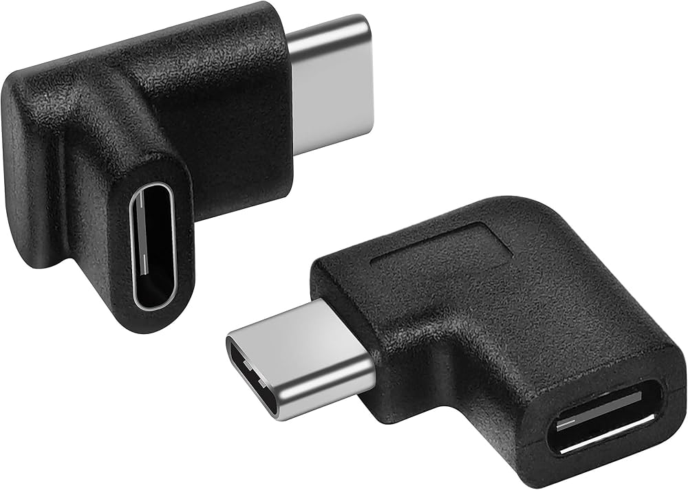 آداپتور ۹۰ درجه USB-C اوبرند Ubrand، تبدیل نر و ماده تایپ C زاویه‌دار، پک ۲ عددی