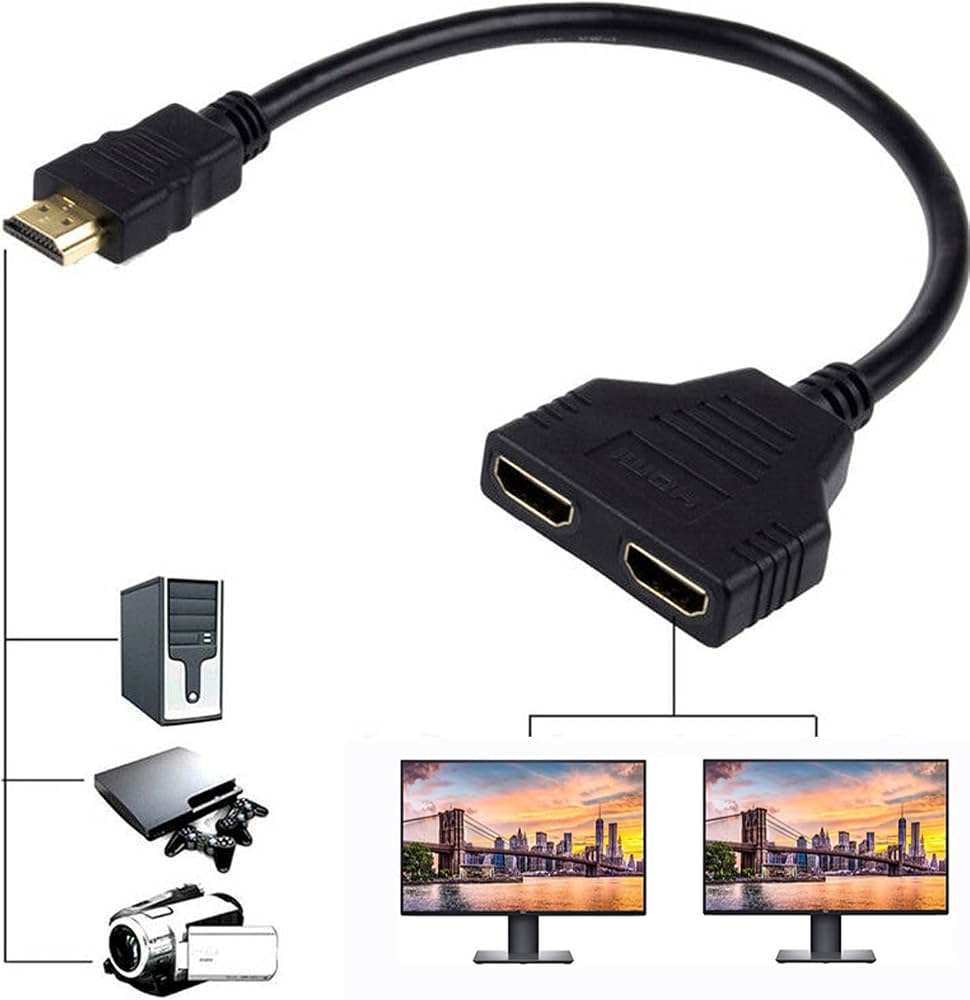 اسپلیتر HDMI کاست‌ویو KASTWAVE یک به دو، تبدیل HDMI نری به دو خروجی مادگی، مناسب نمایش همزمان روی دو تلویزیون